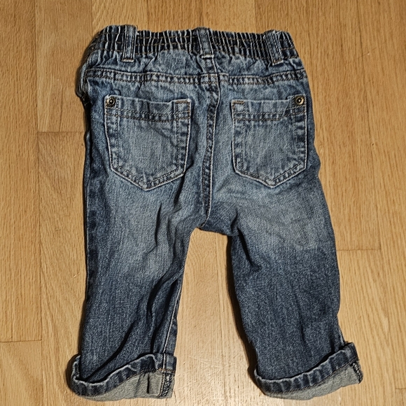 (3 for$20) Baby jeans with distressing and cuff details, front and back pockets - Picture 4 of 6